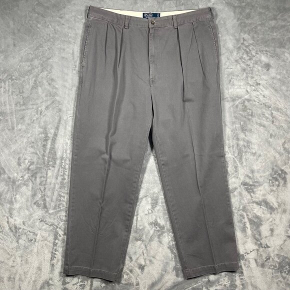 Polo Ralph Lauren Mens Grey Andrew Chino Pants Size 38x30 Cotton Classic Fit - Picture 1 of 10